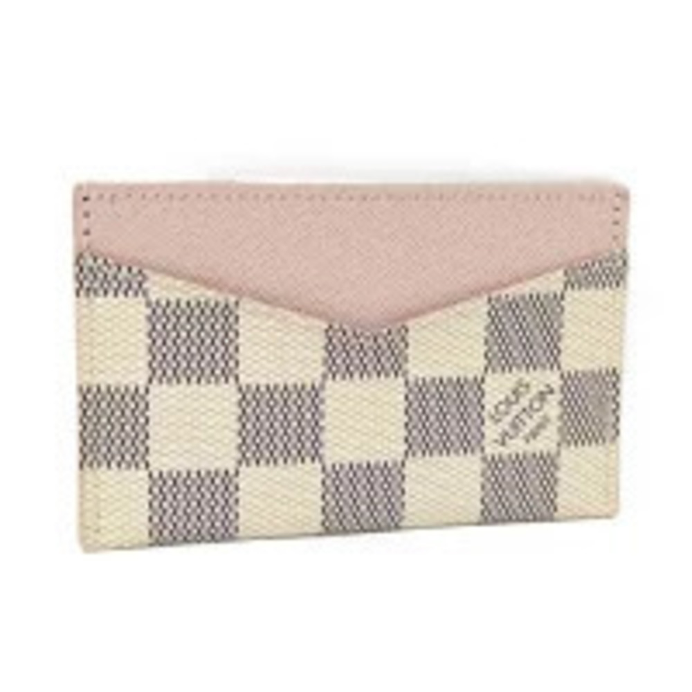 LOUIS VUITTON Porte Cartes Card Case Wallet Damier Azur White